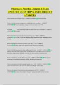Pharmacy Practice Chapter 2 Exam &NewLine;UPDATED QUESTIONS AND CORRECT &NewLine;ANSWERS