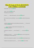 Phm 431 Exam ACTUAL QUESTIONS &NewLine;AND CORRECT ANSWERS
