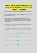Hearing Aid Dispenser Law Exam For NJ &NewLine;UPDATED ACTUAL QUESTIONS AND &NewLine;CORRECT ANSWERS
