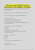 LPN Test 1 Exam UPDATED ACTUAL &NewLine;QUESTIONS AND CORRECT ANSWERS