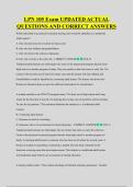 LPN 105 Exam UPDATED ACTUAL &NewLine;QUESTIONS AND CORRECT ANSWERS