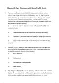 Chapter 40 Care of Veterans with Mental Health Needs Exam Questions and Answer