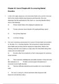 Chapter 42 Care of People with Co-occurring Mental Disorders Exam Questions and Answers