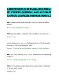 AAMI PRINCIPLES OF EMBALMING EXAMS &NewLine;SET VERIFIED QUESTIONS AND ACCURATE &NewLine;ANSWERS COMPLETE PREPARATION FILE 
