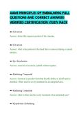 AAMI PRINCIPLES OF EMBALMING FULL &NewLine;QUESTIONS AND CORRECT ANSWERS &NewLine;VERIFIED CERTIFICATION STUDY PACK 