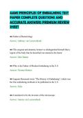 AAMI PRINCIPLES OF EMBALMING TEST &NewLine;PAPER COMPLETE QUESTIONS AND &NewLine;ACCURATE ANSWERS PREMIUM REVIEW &NewLine;SHEET 
