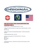 CSEP CEP ACTUAL FINAL EXAM QUESTIONS AND ANSWERS SURE