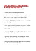 GMS 401- FINAL EXAM QUESTIONS WITH VERIFIED ANSWERS