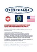 CJ 320 CRIMINAL LAW COMPREHENSIVE EXAM LATEST QUESTIONS AND ANSWERS SURE