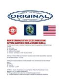 WEB ACCESSIBILITY SPECIALIST FINAL EXAM ACTUAL QUESTIONS AND ANSWERS SURE