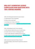 WGU D671 ELEMENTARY SCIENCE CURRICULUM EXAM QUESTIONS WITH 100&percnt; VERIFIED ANSWERS