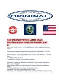 NCSF SPORTS NUTRITION LATEST EXAMS EVALUATION QUESTIONS AND ANSWERS SURE