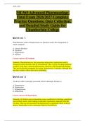 NR565 Advanced Pharmacology Final Exam 2026&sol;2027 Complete Practice Questions&comma; Quiz Collection&comma; and Detailed Study Guide for Chamberlain College
