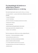 Psychopathologie bij kinderen en adolescenten-Thema 4- Gedragsstoornissen en verslaving