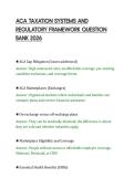 ACA TAXATION SYSTEMS AND&NewLine;REGULATORY FRAMEWORK QUESTION&NewLine;BANK 2026&NewLine;