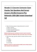 Nevada C-5 Concrete Contractor Exam &NewLine;Practice Test Questions And Correct &NewLine;Answers &lpar;Verified Answers&rpar; Plus &NewLine;Rationales 2026 Q&A Instant Download &NewLine;Pdf 