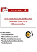 FCTC MECHANICAL REASONING TEST&NewLine;Questions and Verified Answers&NewLine;100&percnt; Correct Grade A&plus;