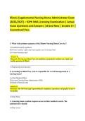 Illinois Supplemental Nursing Home Administrator Exam&NewLine;&lpar;2026&sol;2027&rpar; &ndash; IDPH NHA Licensing Examination &vert; Actual&NewLine;Exam Questions and Answers &vert; Brand New &vert; Graded A&plus; &vert;&NewLine;Guaranteed Pass&period;
