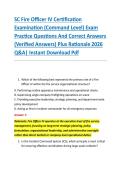 SC Fire Officer IV Certification &NewLine;Examination &lpar;Command Level&rpar; Exam &NewLine;Practice Questions And Correct Answers &NewLine;&lpar;Verified Answers&rpar; Plus Rationale 2026 &NewLine;Q&A&vert; Instant Download Pdf