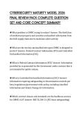 CYBERSECURITY MATURITY MODEL 2026&NewLine;FINAL REVIEW PACK COMPLETE QUESTION&NewLine;SET AND CORE CONCEPT SUMMARY