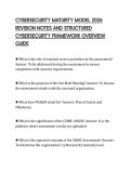 CYBERSECURITY MATURITY MODEL 2026&NewLine;REVISION NOTES AND STRUCTURED&NewLine;CYBERSECURITY FRAMEWORK OVERVIEW&NewLine;GUIDE&NewLine;