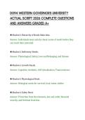 D094 WESTERN GOVERNORS UNIVERSITY&NewLine;ACTUAL SCRIPT 2026 COMPLETE QUESTIONS&NewLine;AND ANSWERS GRADED A&plus;