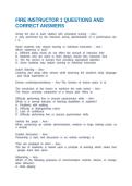 FIRE INSTRUCTOR 1 QUESTIONS AND CORRECT ANSWERS