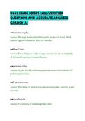 D099 EXAM SCRIPT 2026 VERIFIED&NewLine;QUESTIONS AND ACCURATE ANSWERS&NewLine;GRADED A&plus;