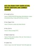 ACG CXA EXAM STUDY GUIDE ACTUAL&NewLine;TESTED QUESTIONS AND CORRECT&NewLine;ANSWERS&NewLine;