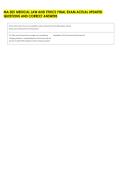 MA 305 MEDICAL LAW AND ETHICS FINAL EXAM ACTUAL UPDATED &NewLine;QUESTIONS AND CORRECT ANSWERS 