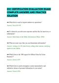 D117 CERTIFICATION EVALUATION EXAMS&NewLine;COMPLETE ANSWERS AND PRACTICE&NewLine;SOLUTION