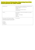 Final Exam Advanced Pathophysiology&comma; Pathophysiology Finals ACTUAL &NewLine;UPDATED QUESTIONS AND CORRECT ANSWERS 
