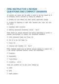 FIRE INSTRUCTOR 1 REVIEW QUESTIONS AND CORRECT ANSWERS