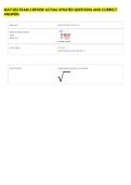 MAT1033 EXAM 3 REVIEW ACTUAL UPDATED QUESTIONS AND CORRECT &NewLine;ANSWERS 