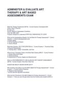 ADMINISTER & EVALUATE ART THERAPY & ART BASED ASSESSMENTS EXAM QUESTIONS AND ANSWERS