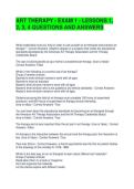 ART THERAPY - EXAM 1 - LESSONS 1&comma; 2&comma; 3&comma; 4 QUESTIONS AND ANSWERS