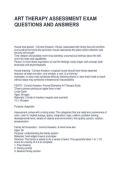 ART THERAPY ASSESSMENT EXAM QUESTIONS AND ANSWERS
