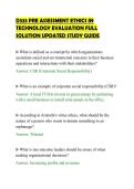 D333 PRE ASSESSMENT ETHICS IN&NewLine;TECHNOLOGY EVALUATION FULL&NewLine;SOLUTION UPDATED STUDY GUIDE