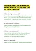 ADVANCED HEALTH ASSESSMENT QUIZ 1&NewLine;REVIEW SHEET LATEST QUESTIONS AND&NewLine;SOLUTIONS GRADED A&plus;