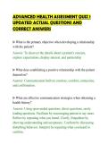 ADVANCED HEALTH ASSESSMENT QUIZ 1&NewLine;UPDATED ACTUAL QUESTIONS AND&NewLine;CORRECT ANSWERS&NewLine;
