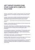 ART THERAPY BOARDS EXAM STUDY GUIDE WITH COMPLETE SOLUTIONS
