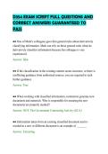 D354 EXAM SCRIPT FULL QUESTIONS AND&NewLine;CORRECT ANSWERS GUARANTEED TO&NewLine;PAS