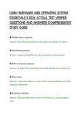 D386 HARDWARE AND OPERATING SYSTEM&NewLine;ESSENTIALS 2 2026 ACTUAL TEST VERIFIED&NewLine;QUESTIONS AND ANSWERS COMPREHENSIVE&NewLine;STUDY GUIDE&NewLine;