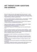 ART THERAPY EXAM I QUESTIONS AND ANSWERS