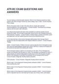 ATR-BC EXAM QUESTIONS AND ANSWERS