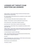 LICENSED ART THERAPY EXAM QUESTIONS AND ANSWERS