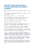 AIRPORT STERILE AREA SECURITY TRAINING QUESTIONS AND CORRECT ANSWERS