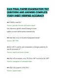 D459 FINAL PAPER EXAMINATION TEST&NewLine;QUESTIONS AND ANSWERS COMPLETE&NewLine;STUDY SHEET VERIFIED ACCURACY&NewLine;