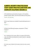 ALBERTA SECURITY PRACTICE EXAM&NewLine;STUDY GUIDE PRACTICE QUESTIONS AND&NewLine;COMPLETE SOLUTIONS GRADED A&plus;