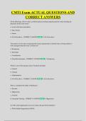 CMTI Exam ACTUAL QUESTIONS AND &NewLine;CORRECT ANSWERS